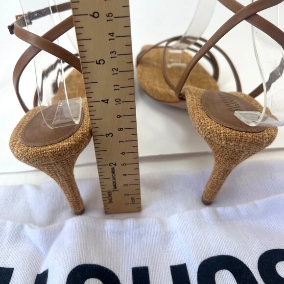 Schutz Bari Womens Brown Leather Sandals Strappy Ankle strap Heels Size 7.5 - Picture 5 of 11